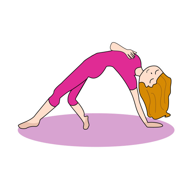 可爱的年轻女孩练习瑜伽。插图。图片下载