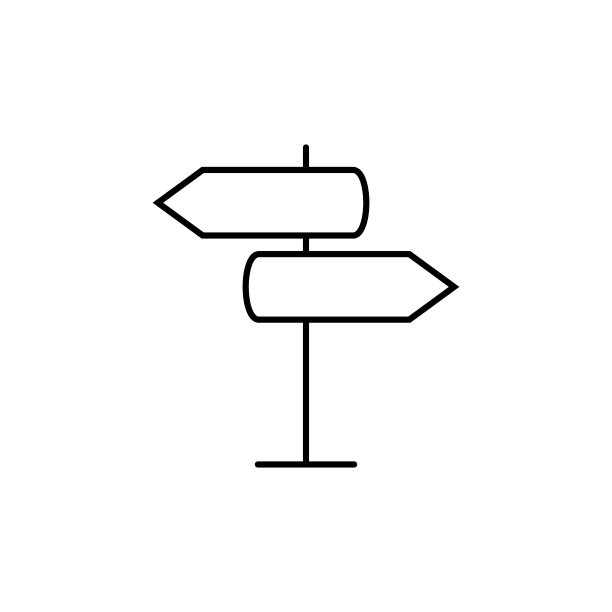 路标图标，线条图标，独立方向图标，扩展描边图片下载