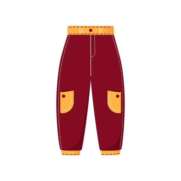 儿童裤子矢量插图上的白色背景。儿童服装图片下载