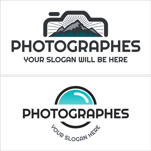 摄影相机山探险标志设计图片下载