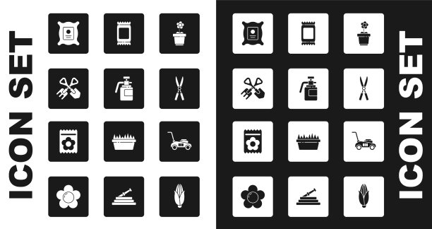 在花盆花园喷雾器上插花施肥图片下载