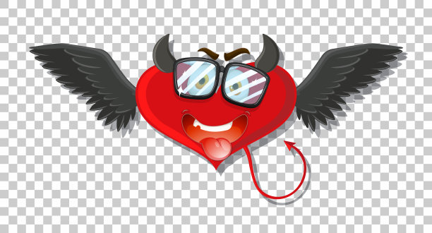 心形魔鬼的面部表情图片下载