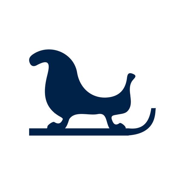 雪橇图标标志模板隔离在白色的背景。图片下载