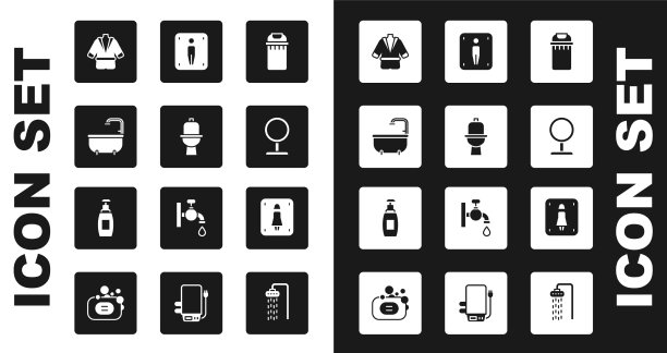 设置垃圾桶，马桶，浴缸，浴衣图片下载