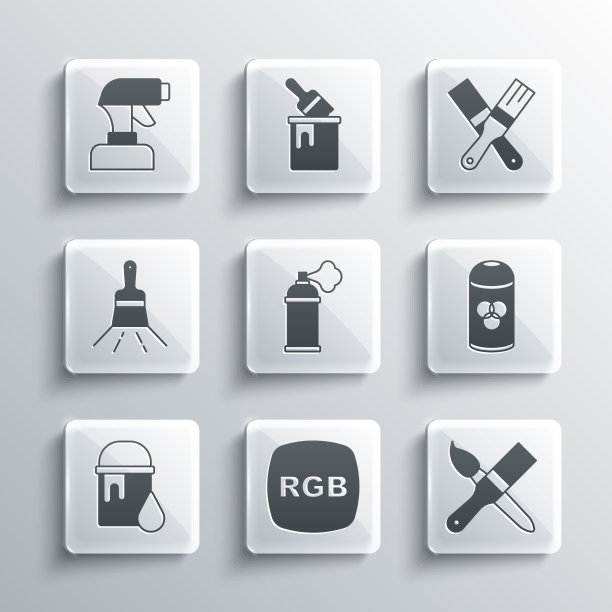 设置RGB漆刷和桶枪喷枪图片下载