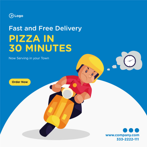 30分钟的披萨横幅设计图片下载