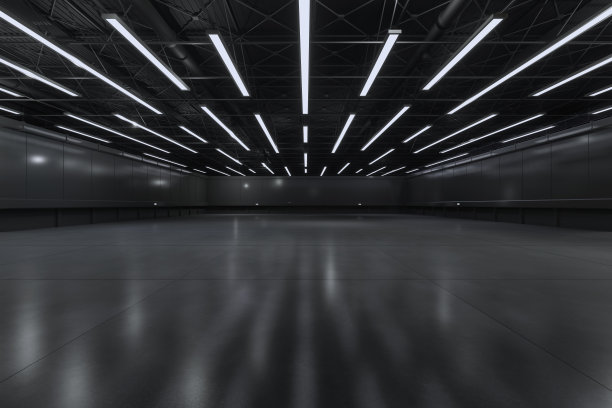 空厅展览中心。展台、摊位、市场、贸易展的背景。谈话活动,会议。舞台娱乐、事件、体育。室内的工厂,展厅。3 d渲染。图片下载