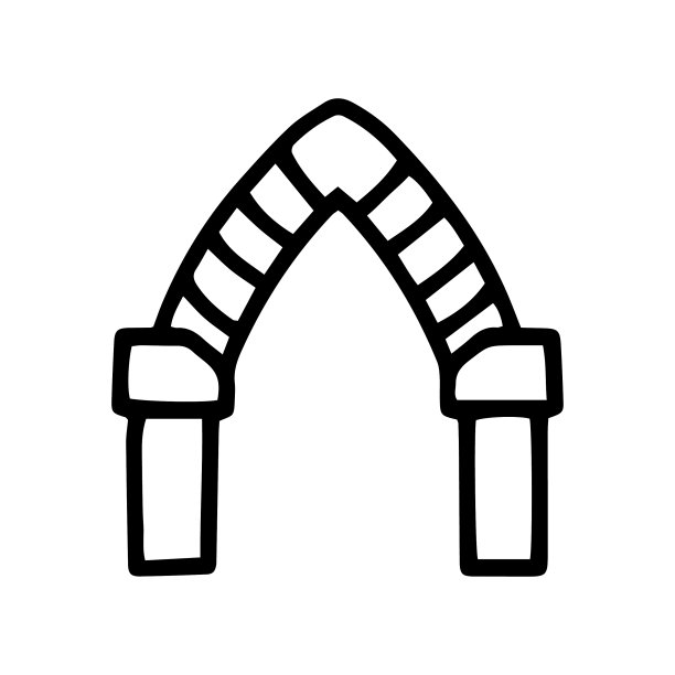 拱形黑线涂鸦图标设计图片下载