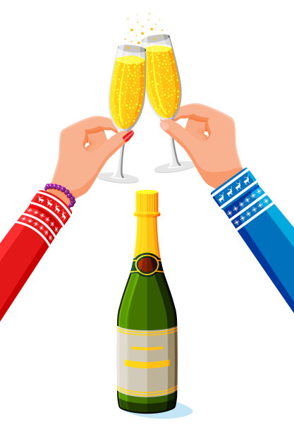 碰杯，手里拿着香槟图片下载