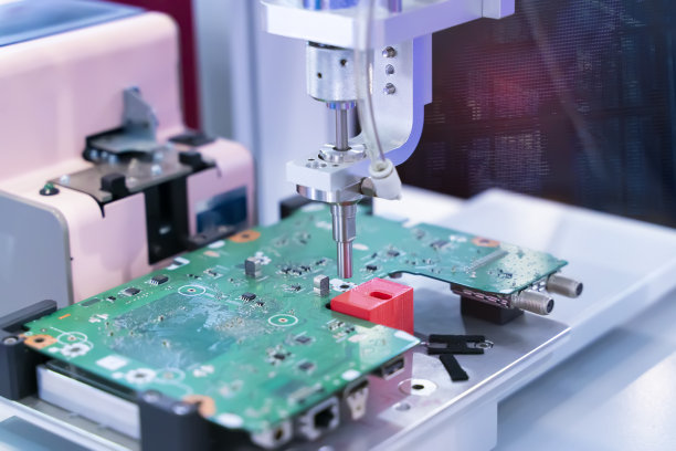 全自动机器人钻床与PCB板工业制造计算机图片下载