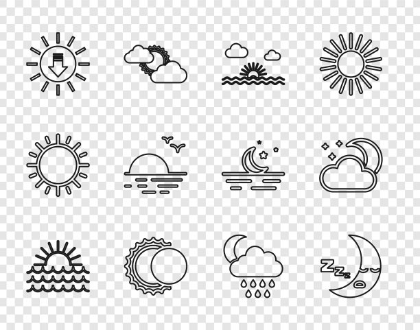 日落，月亮图标，日蚀图片下载