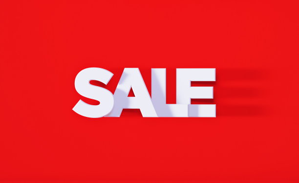 红色背景上的白色促销文字图片下载