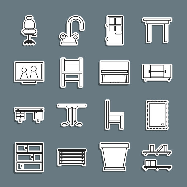 设线书架与书、画、电视台架图片下载