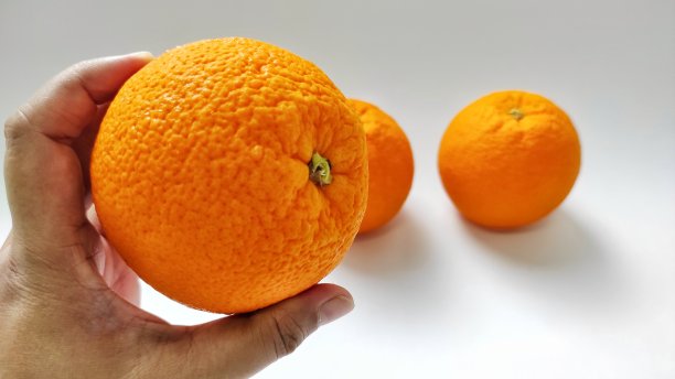 白色背景上的橙色水果。图片下载