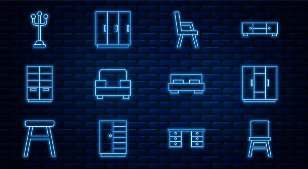 设置线椅子衣柜扶手椅大衣架图片下载