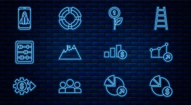 设线饼图和美元金融增长图片下载