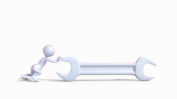 人的性格推动一个大扳手。图片下载