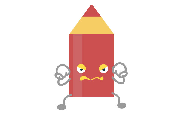 可爱的红色钢笔字符支持矢量插图图片下载