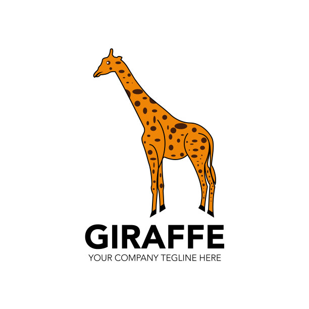 长颈鹿动物标志设计模板图片下载