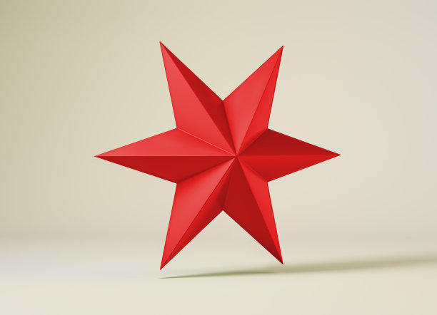 红色的圣诞星孤立在温暖的背景图片下载