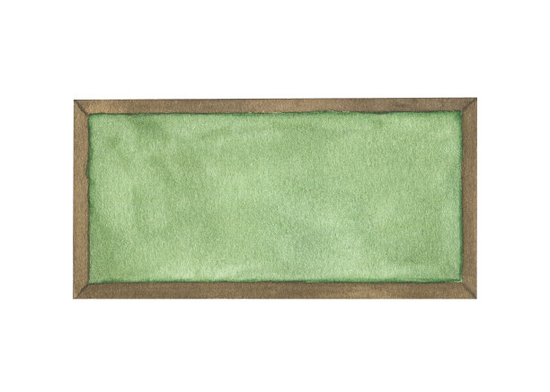 绿色学校董事会。水彩插图。图片下载