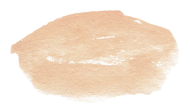 抽象米色水彩形状。水彩手绘染色分离在白色图片下载