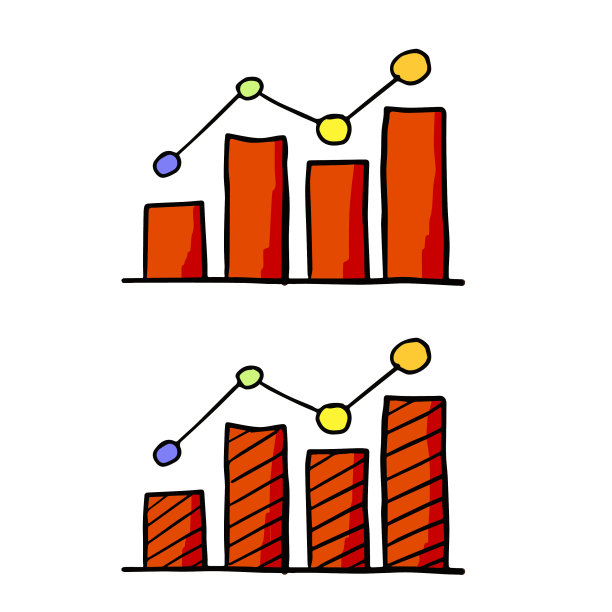 业务增长图红色条形图图片下载