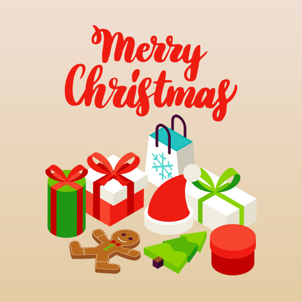 米色圣诞快乐概念图片下载