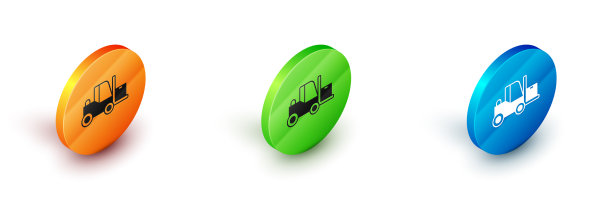 等距叉车图标隔离白色图片下载