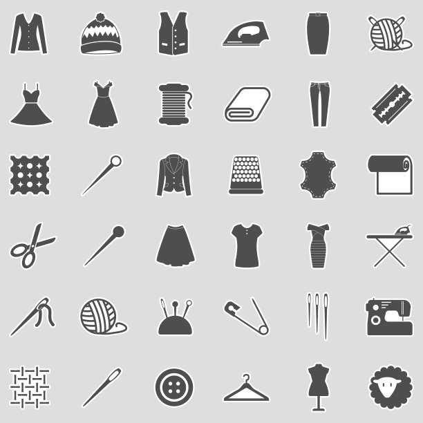 缝纫图标。贴纸设计。矢量插图。图片下载