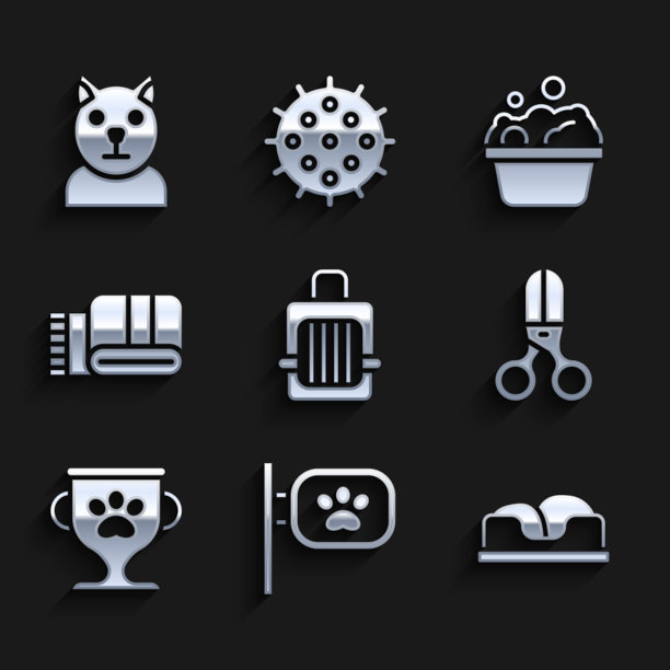 设置宠物手提箱梳洗床剪刀图片下载