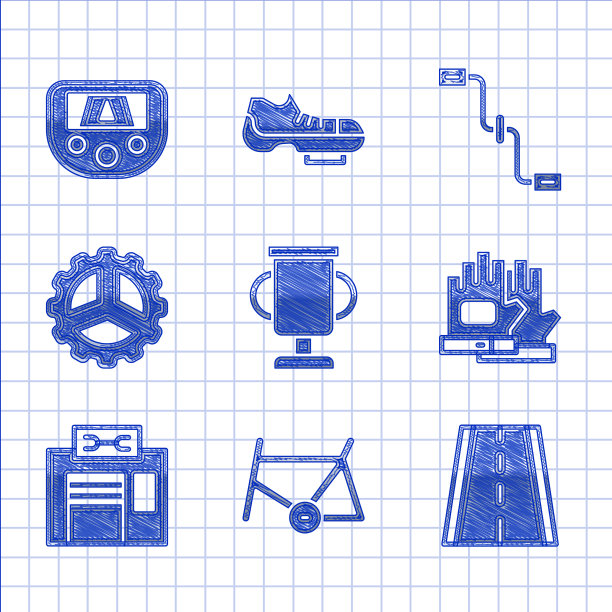 设置奖杯与自行车自行车架道图片下载