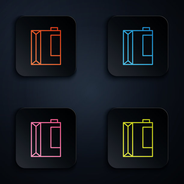 彩色霓虹灯线纸包装开菲尔图标图片下载