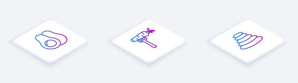 设置等距线鳄梨水果胡萝卜叉图片下载