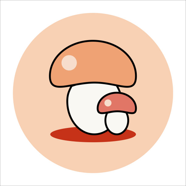 蘑菇的颜色矢量图标图片下载
