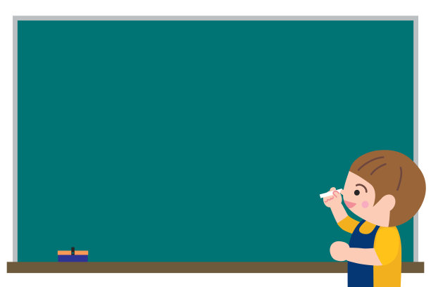 男孩在黑板上用粉笔写字图片下载