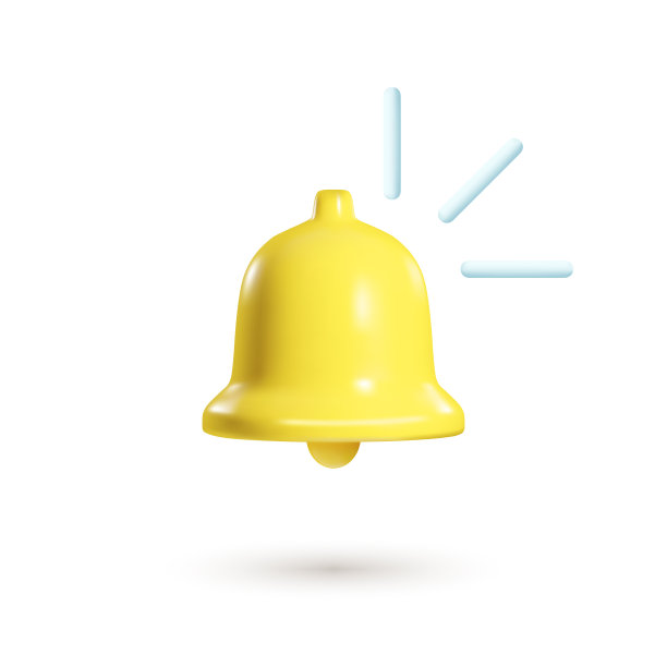 3d通知钟隔离在白色背景上。3d现实渲染的铃声。社交媒体通知事件提醒。通知消息的概念。矢量插图的推聊天警报图片下载
