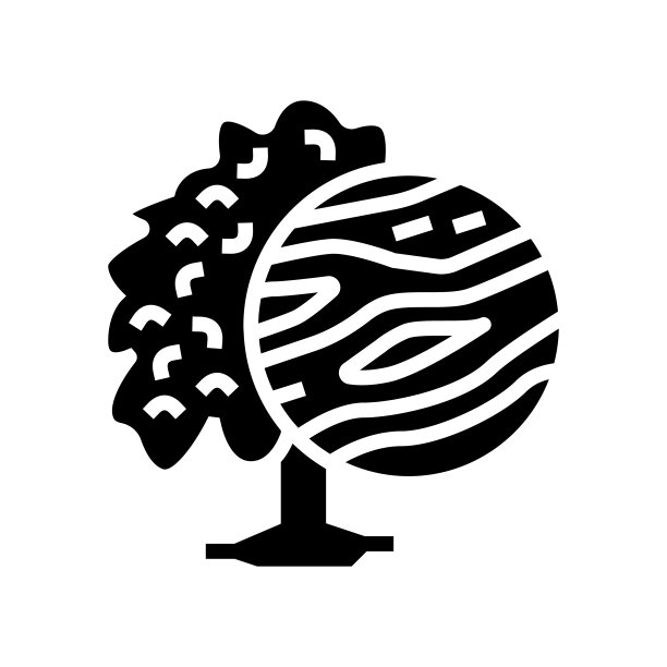 芒果木字形图标矢量插图图片下载