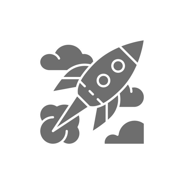 火箭启动灰色图标孤立在白色图片下载
