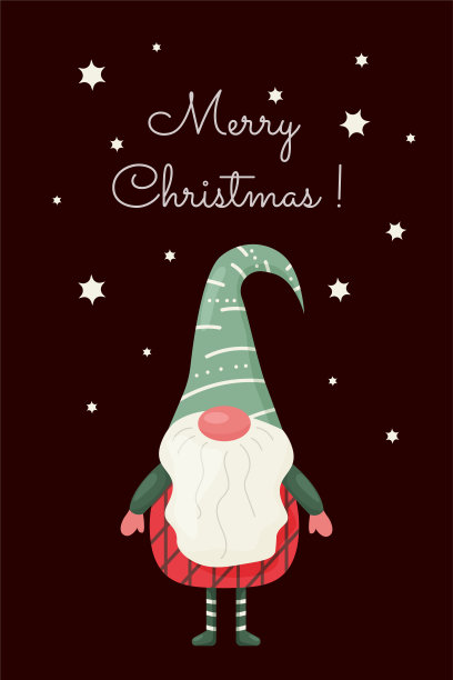 圣诞和新年可爱贺卡模板图片下载