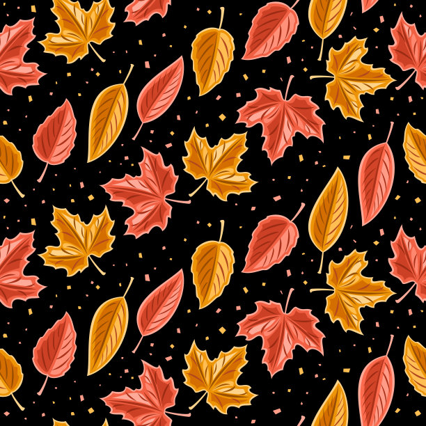 向量叶无缝模式图片下载