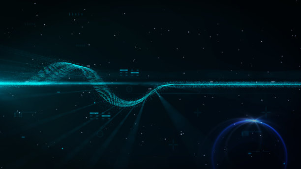 HUD未来数字数据脉冲通信传输仿真图片下载