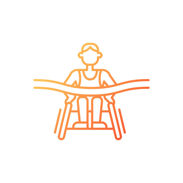 残疾运动员梯度线性矢量图标图片下载