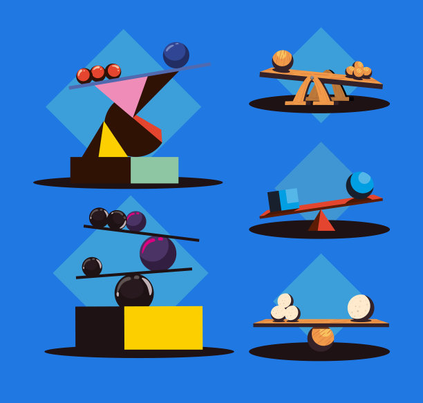 五个平衡概念雕塑图片下载