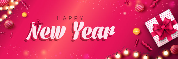 新年快乐2022旗帜圣诞粉红图片下载