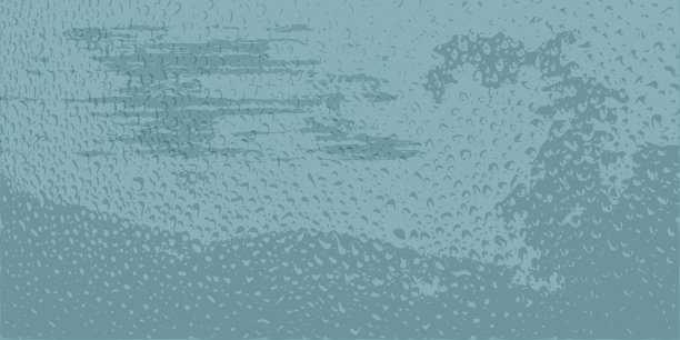 蓝色背景上的雨滴，现实风格，矢量插图。窗户玻璃上有干净的水泡。抽象的纹理背景为您的设计。图片下载