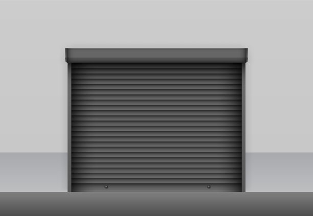 逼真的黑色卷帘门上的灰色图片下载