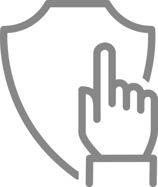 食指保护盾线条图标图片下载