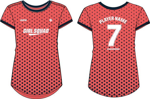 女性运动t恤设计概念波尔卡图片下载