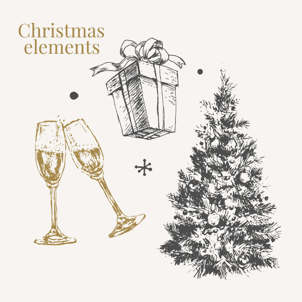 新年和圣诞节集小品图片下载